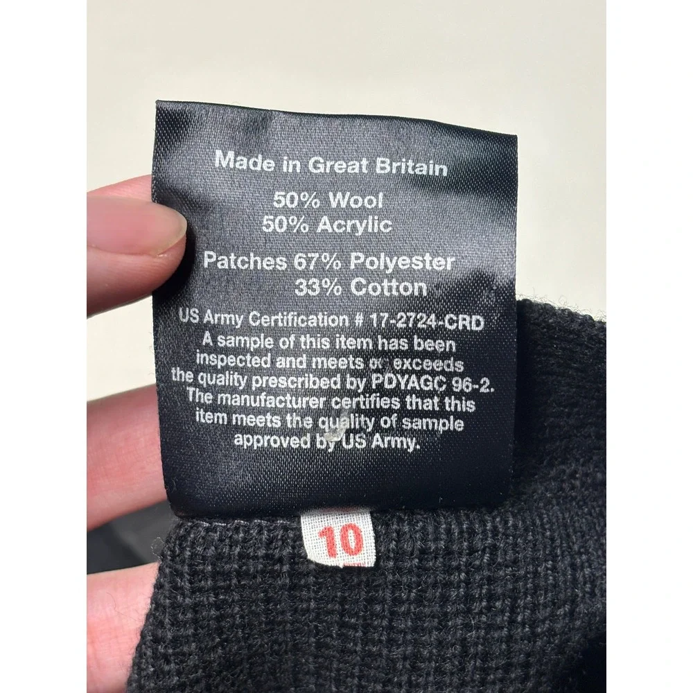 Military Equipment Corporation of America Black Wool Blend V‎ Neck Cardigan 44R